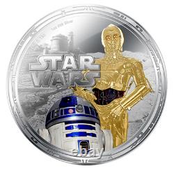 Ensemble de pièces de monnaie en argent fin Millennium Falcon Star Wars de la Monnaie de la Nouvelle-Zélande.