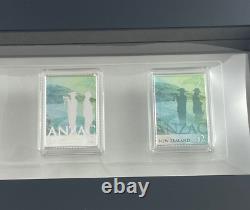 Ensemble de pièces de monnaie et de timbres Anzac 2015, ensemble en argent de 1/2 once, épreuve numismatique, New Zealand Post.