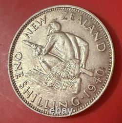 Ensemble de pièces en argent de Nouvelle-Zélande ! Fougère, demi-couronne, shilling et pence