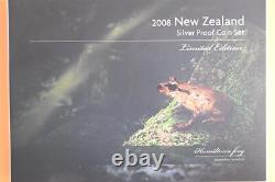 Ensemble de pièces en argent proof de Nouvelle-Zélande 2008 Édition limitée Grenouille de Hamilton