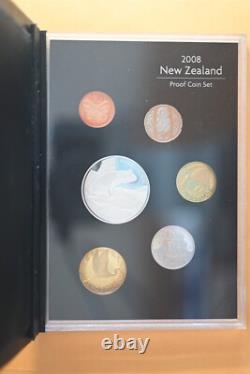 Ensemble de pièces en argent proof de Nouvelle-Zélande 2008 Édition limitée Grenouille de Hamilton