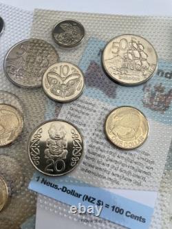 Ensemble touristique néo-zélandais 2004 NZ/Allemand avec une pièce d'erreur RARE 10c MULE à double bord