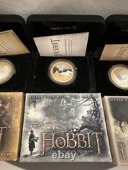Full Set 3 Films Hobbit 1oz Pièces D'argent Nouvelle-zélande Post Edition Limitée