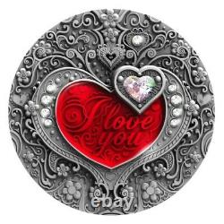 I Love You Heart Crystal 2020 Niue 2oz Argent Coin Ngc Ms 70 Antique