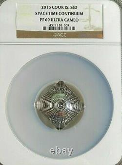 Îles Cook 2015. 999 Argent Coin Espace Temps Continuum Ngc Pf69 Constellation
