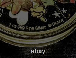MICKEY + MINNIE LOVE COIN 1 oz. 999 ARGENT MONNAIE DE NOUVELLE-ZÉLANDE 20 20