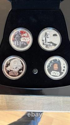 MINT Star Wars 2011 Monnaie de Nouvelle-Zélande 1 oz Argent Ensemble de 8 Pièces Vader & Falcon Étuis OGP COA
