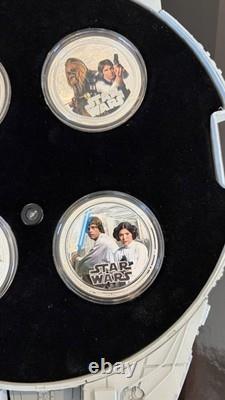 MINT Star Wars 2011 Monnaie de Nouvelle-Zélande 1 oz Argent Ensemble de 8 Pièces Vader & Falcon Étuis OGP COA