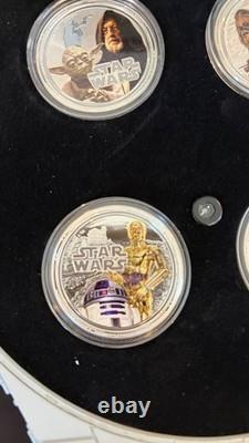 MINT Star Wars 2011 Monnaie de Nouvelle-Zélande 1 oz Argent Ensemble de 8 Pièces Vader & Falcon Étuis OGP COA