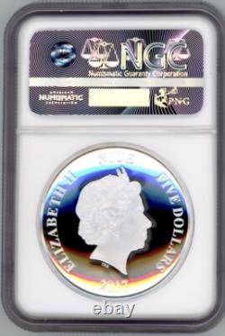 MONNAIE EN ARGENT DE 2 OZ DE DARTH VADER STAR WARS 2017 NIUE 5 $ NGC PREMIÈRES ÉMISSIONS PF 70