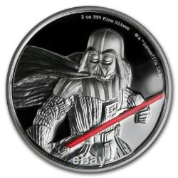 MONNAIE EN ARGENT DE 2 OZ DE DARTH VADER STAR WARS 2017 NIUE 5 $ NGC PREMIÈRES ÉMISSIONS PF 70