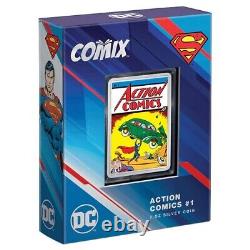 Mint de la Nouvelle-Zélande DC Superman 2 oz Pièce en argent fin rectangulaire. Livraison gratuite