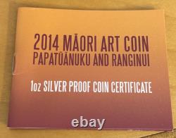 Monnaie OMP Dollar en Argent 1 oz Preuve Art Maori Nouvelle-Zélande 2014