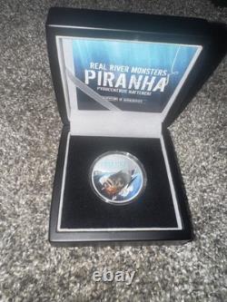 Monnaie de Nouvelle-Zélande 2013 Monstres Réels de la Rivière Piranha 1 Dollar Pièce en Argent