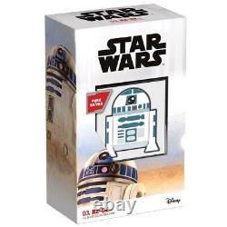 Monnaie de Nouvelle-Zélande 2020 Star Wars 03. R2-D2 1 Oz. Pièce en argent Chibi