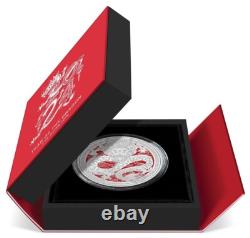 Monnaie de Nouvelle-Zélande 2024 Année lunaire du Dragon Pièce en argent colorisée de 3 oz Proof