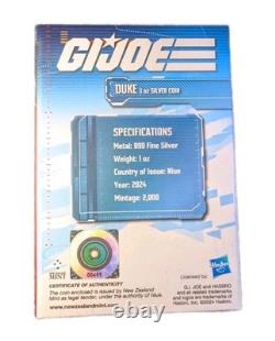 Monnaie de Nouvelle-Zélande 2024 Hasbro G. I. Joe Duke 1 oz Pièce en Argent Colorisée Proof