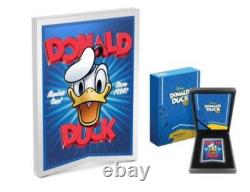 Monnaie de Nouvelle-Zélande Donald Duck 90e Anniversaire #1 depuis 1934 ! (5oz). Pièce en argent 999.