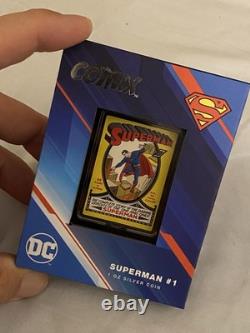 Monnaie de la Nouvelle-Zélande 2022 COMIX DC Superman #1 pièce en argent colorisée de 1 oz