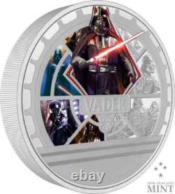 Monnaie de la Nouvelle-Zélande 2023 : Pièce en argent colorisée en preuve de 3 oz de Darth Vader de Star Wars