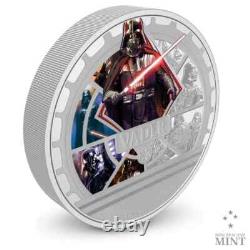 Monnaie de la Nouvelle-Zélande 2023 : Pièce en argent colorisée en preuve de 3 oz de Darth Vader de Star Wars