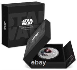 Monnaie de la Nouvelle-Zélande 2023 : Pièce en argent colorisée en preuve de 3 oz de Darth Vader de Star Wars