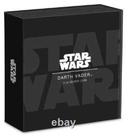 Monnaie de la Nouvelle-Zélande 2023 : Pièce en argent colorisée en preuve de 3 oz de Darth Vader de Star Wars