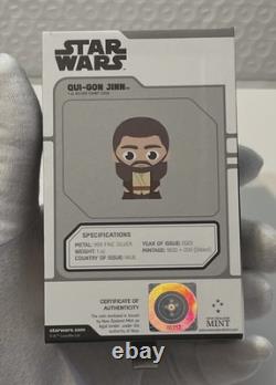 Monnaie en argent 1 oz New Zealand Mint Qui-Gon Jinn 2023 Star Wars (livraison gratuite)