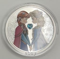 Monnaie en argent de 1 oz Disney Reine des Neiges Sœurs Pour Toujours Monnaie de la Monnaie de Nouvelle-Zélande avec COA et boîte