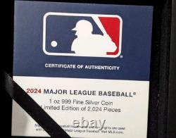 Monnaie en argent de 1 oz de la Nouvelle-Zélande de la Ligue majeure de baseball 2024 $2 épreuve colorisée