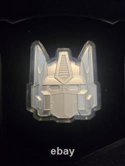 Monnaie en argent de 3 oz OPTIMUS PRIME 2024 de la New Zealand Mint. Argent pur 999, édition limitée avec boîte
