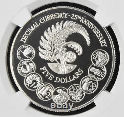 Monnaie en argent de 5 dollars néo-zélandais de 1992, anniversaire de la monnaie décimale, NGC PF 69 UC