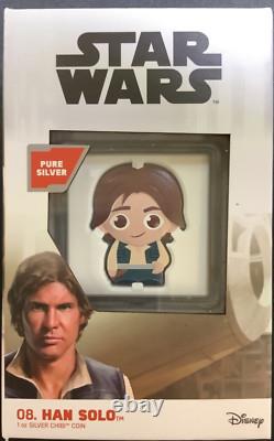 Monnaie en argent fin Chibi de 1 oz Han Solo Star Wars 2021 Monnaie de Nouvelle-Zélande