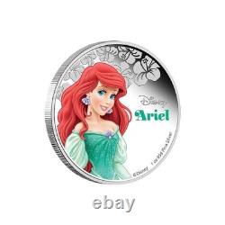 Monnaie en argent proof de 1 oz de la Princesse Disney Ariel Édition Limitée Nouvelle-Zélande 2016