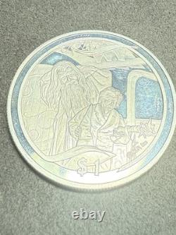 Monnaie en argent proof de Nouvelle-Zélande 2003 - Le Seigneur des Anneaux Frodo Gandalf 999