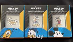 Monnaies en argent colorisées en forme de Mickey et ses amis de la Monnaie de Nouvelle-Zélande 2021, 1 oz