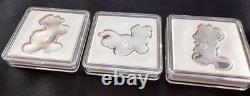 Monnaies en argent colorisées en forme de Mickey et ses amis de la Monnaie de Nouvelle-Zélande 2021, 1 oz
