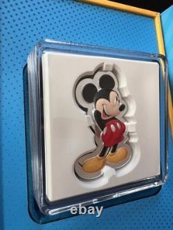 Monnaies en argent colorisées en forme de Mickey et ses amis de la Monnaie de Nouvelle-Zélande 2021, 1 oz
