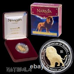 NOUVELLE-ZÉLANDE 1$ DOLLAR 2006 Les Chroniques de Narnia Le LION 1 Oz 999 Argent + BOÎTE