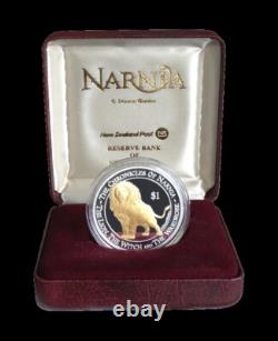 NOUVELLE-ZÉLANDE 1$ DOLLAR 2006 Les Chroniques de Narnia Le LION 1 Oz 999 Argent + BOÎTE
