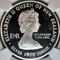 NOUVELLE-ZÉLANDE. 1977, Dollar, Argent NGC PF69 QEII, Jour de Waitangi, Jubilé