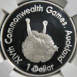 NOUVELLE-ZÉLANDE. 1989, Dollar, Argent NGC PF69 Top Pop? Commonwealth, Auckland