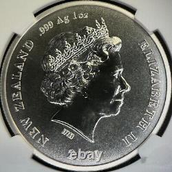 NOUVELLE-ZÉLANDE. 2020, 1 Dollar, Argent NGC MS70 Top Pop? Pingouin à crête