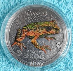 NOUVELLE-ZÉLANDE $5 2022 ARGENT 2 OZ Grenouille Archey's Seulement 350 Exemplaires