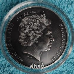 NOUVELLE-ZÉLANDE $5 2022 ARGENT 2 OZ Grenouille Archey's Seulement 350 Exemplaires