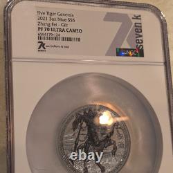 New Zealand Mint 2021 – Les Cinq Généraux Tigres – Zhang Fei – 3 oz – 999 – NGC PF70 UCAM