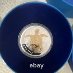 New Zealand Mint Fiji Taku pièce en argent proof 1 oz plaquée or 24 carats avec boîte et certificat d’authenticité
