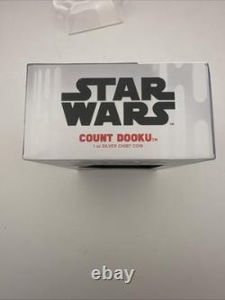New Zealand Mint Star Wars Comte Dooku 2023 1 oz. Argent 999 #00452
