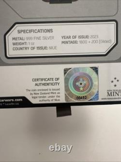 New Zealand Mint Star Wars Comte Dooku 2023 1 oz. Argent 999 #00452