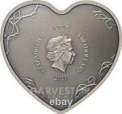 Nightmare Before Christmas Heart Shape Love Is Eternal 1 Oz. Argent Coin